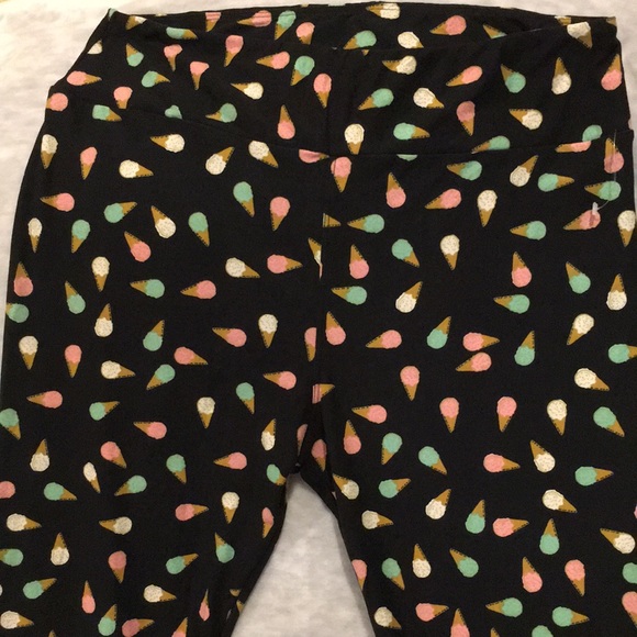 Lularoe Ice Cream Cone Black Leggings NWOT size Large Tall & Curvy - Picture 5 of 13
